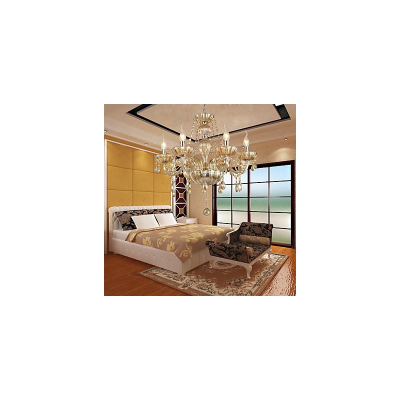 Traditional Classic Crystal Electroplated Glass Chandelier