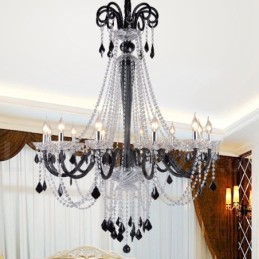 Black Crystal Candle Chandelier
