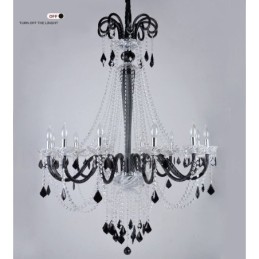 Black Crystal Candle Chandelier
