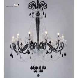 Black Crystal Candle Chandelier