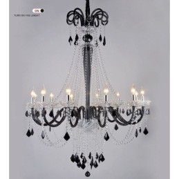 Black Crystal Candle Chandelier