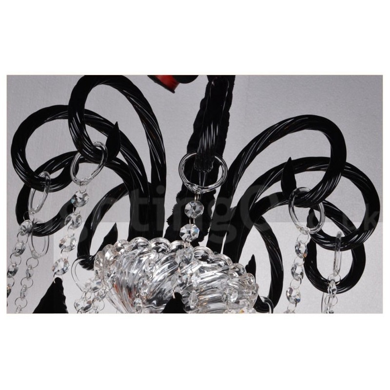 Black Crystal Candle Chandelier