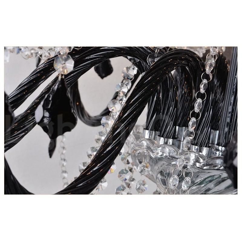 Black Crystal Candle Chandelier