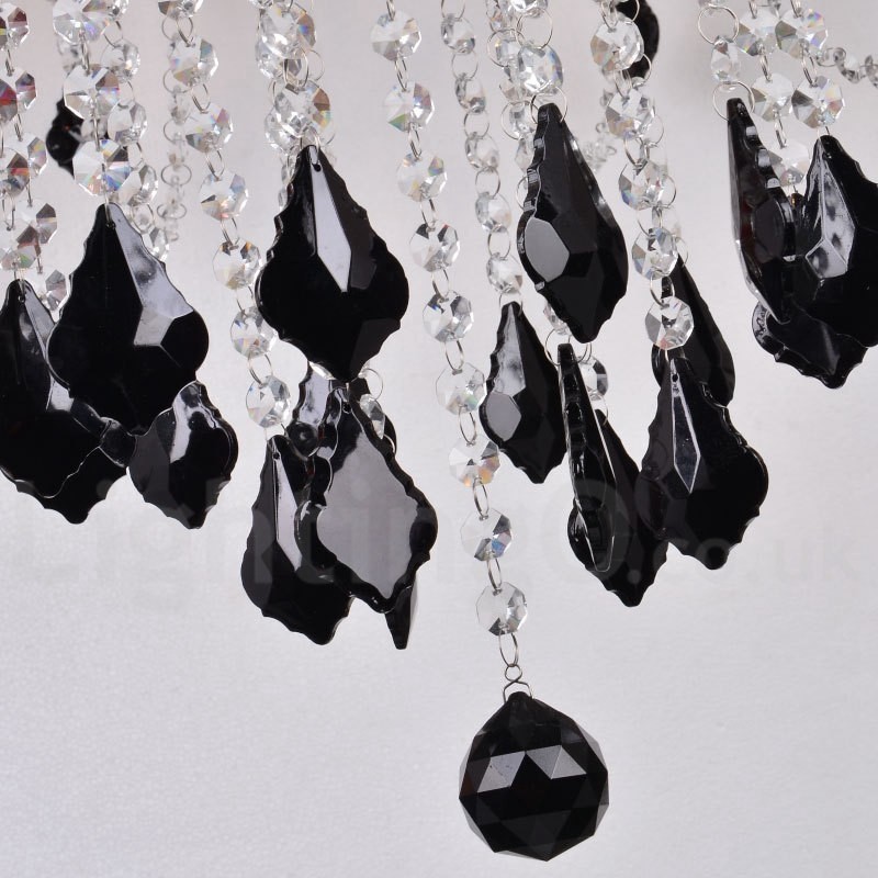Black Crystal Candle Chandelier