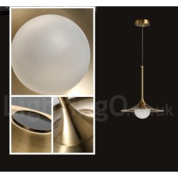 1 Light Industrial Style Gold Mini Style Electroplated Painted Finish Pendant Light with Glass Shade