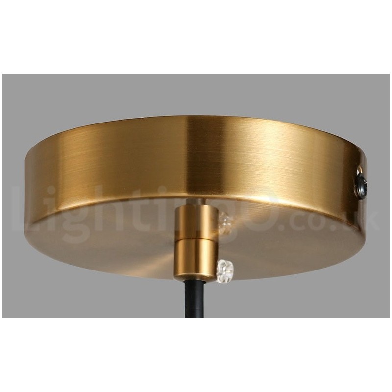 1 Light Industrial Style Gold Mini Style Electroplated Painted Finish Pendant Light with Glass Shade