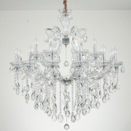 18 (12+6) Light Clear Crystal Candle Chandelier