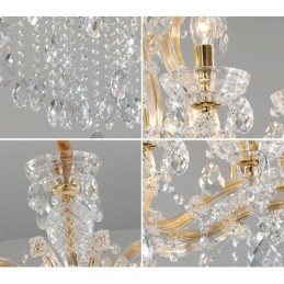 18 (12+6) Light Gold Crystal Candle Chandelier