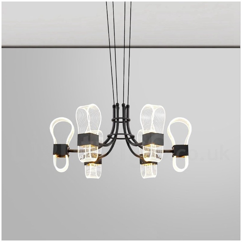 6 Light Nordic Post Modern Design Chandelier with Acrylic Shades