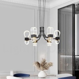 6 Light Nordic Post Modern Design Chandelier with Acrylic Shades