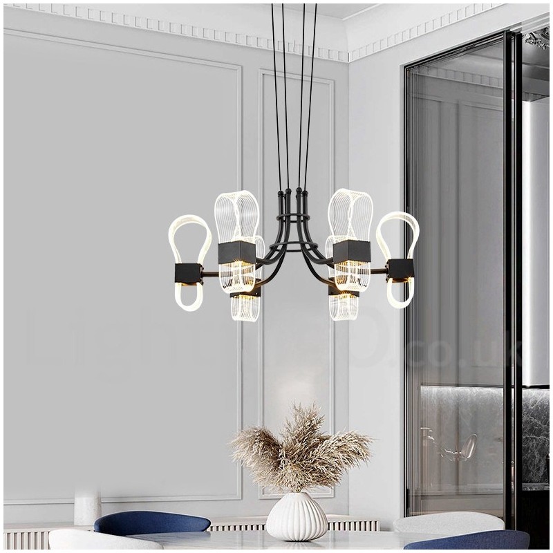 6 Light Nordic Post Modern Design Chandelier with Acrylic Shades