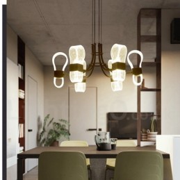 6 Light Nordic Post Modern Design Chandelier with Acrylic Shades