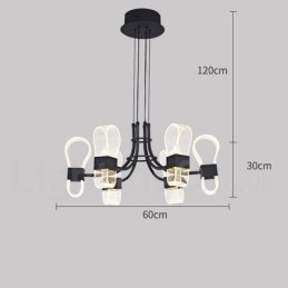 6 Light Nordic Post Modern Design Chandelier with Acrylic Shades
