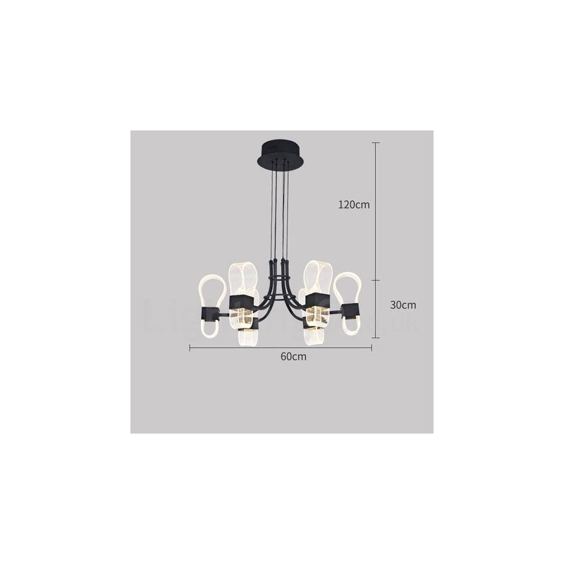 6 Light Nordic Post Modern Design Chandelier with Acrylic Shades
