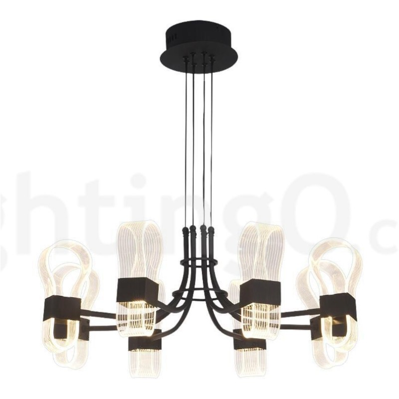 8 Light Nordic Post Modern 2021 Design Chandelier with Acrylic Shades