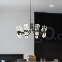 8 Light Nordic Post Modern 2021 Design Chandelier with Acrylic Shades