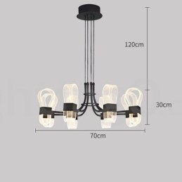 8 Light Nordic Post Modern 2021 Design Chandelier with Acrylic Shades