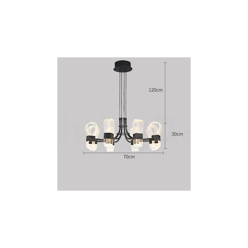 8 Light Nordic Post Modern 2021 Design Chandelier with Acrylic Shades