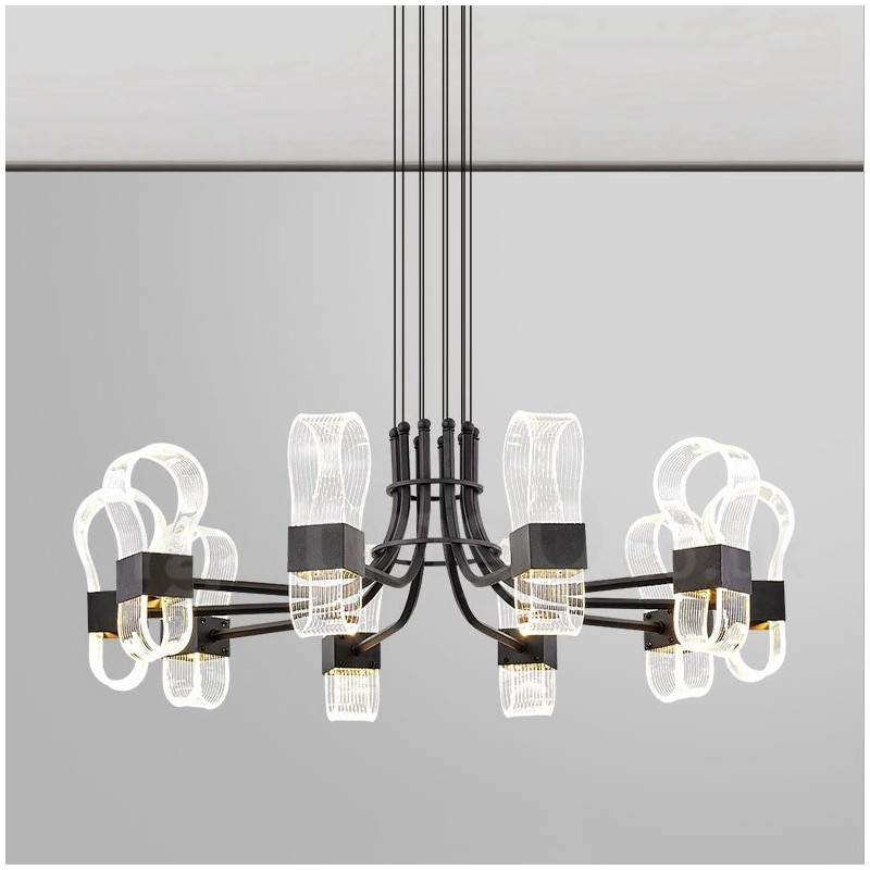 10 Light Nordic Post Modern 2021 Design Chandelier with Acrylic Shades