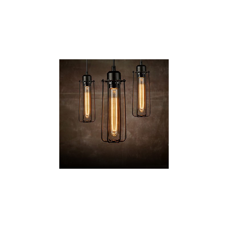 Chandelier Mini Style Rustic Lodge Retro Metal 3 Light Pendant Light