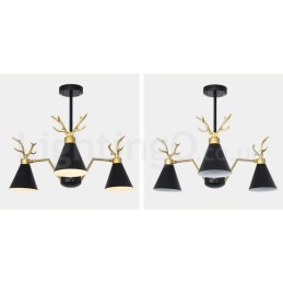 3 Light Nordic Macaron Modern Antlers Chandelier