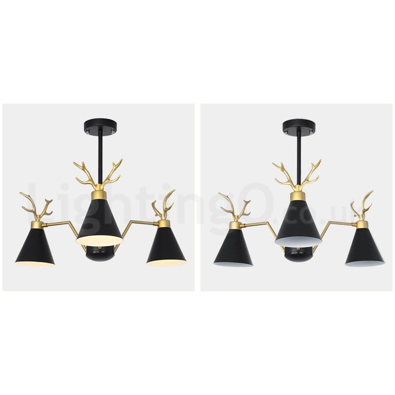3 Light Nordic Macaron Modern Antlers Chandelier
