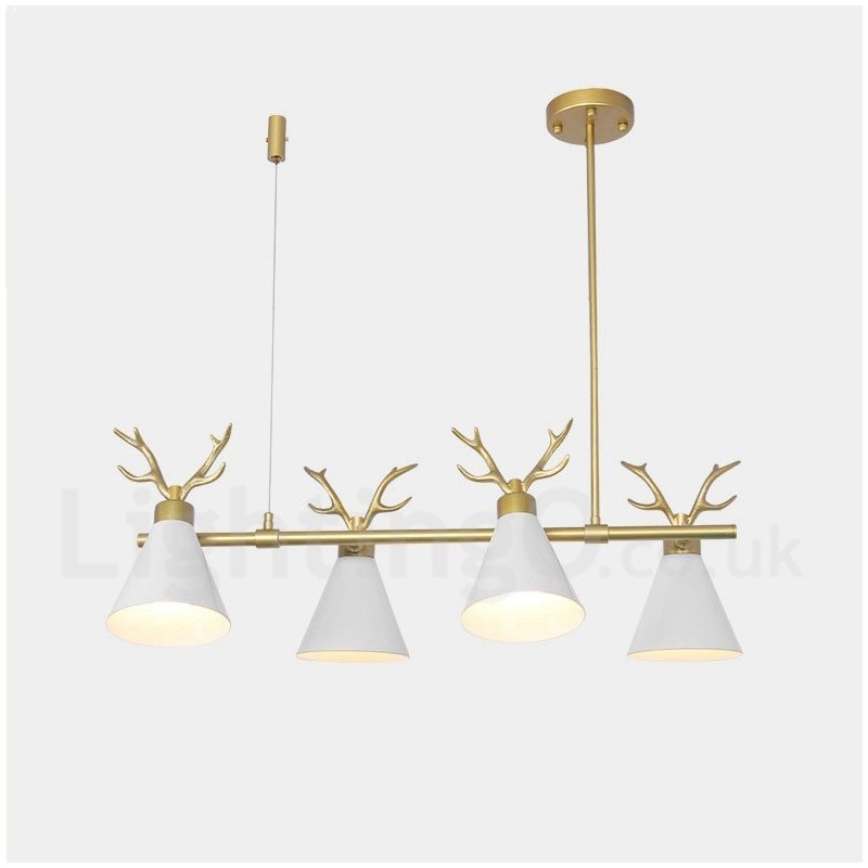 4 Light Nordic Macaron Modern Antlers Chandelier