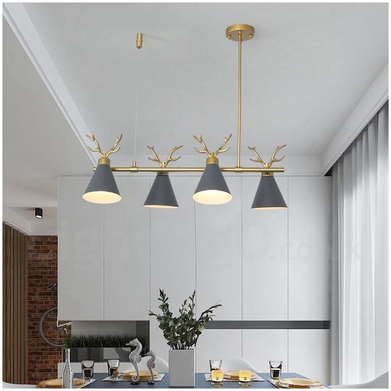 4 Light Nordic Macaron Modern Antlers Chandelier