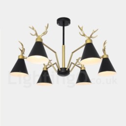 6 Light Nordic Macaron Modern Antlers Chandelier