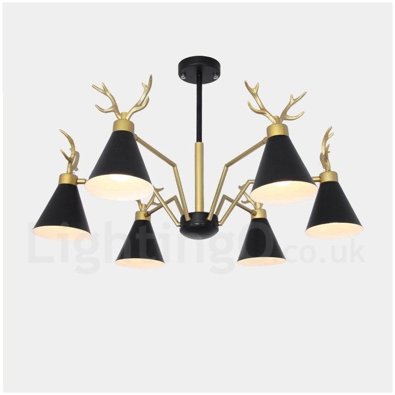 6 Light Nordic Macaron Modern Antlers Chandelier