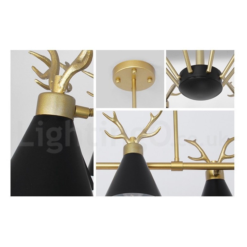 6 Light Nordic Macaron Modern Antlers Chandelier