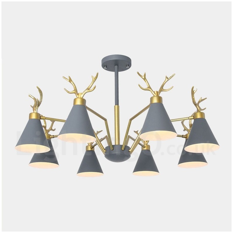 8 Light Nordic Macaron Modern Antlers Chandelier