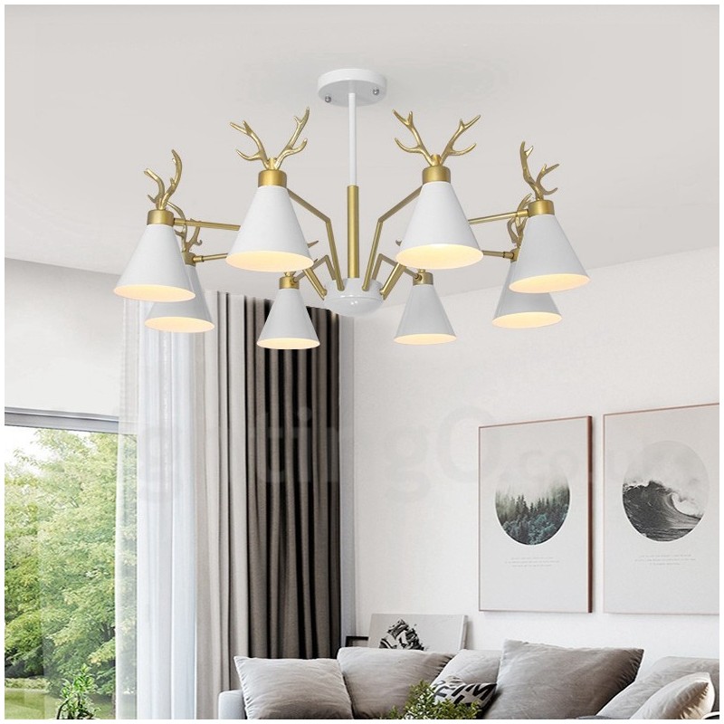 8 Light Nordic Macaron Modern Antlers Chandelier