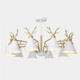 10 Light Nordic Macaron Modern Antlers Chandelier