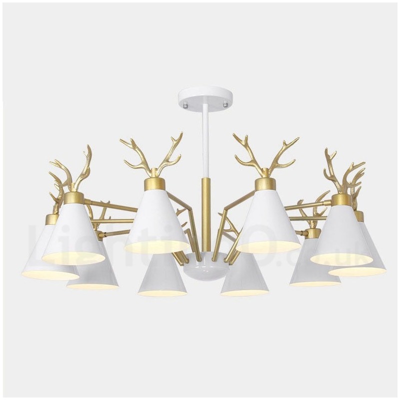 10 Light Nordic Macaron Modern Antlers Chandelier