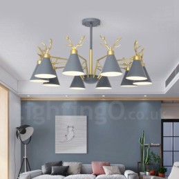 10 Light Nordic Macaron Modern Antlers Chandelier