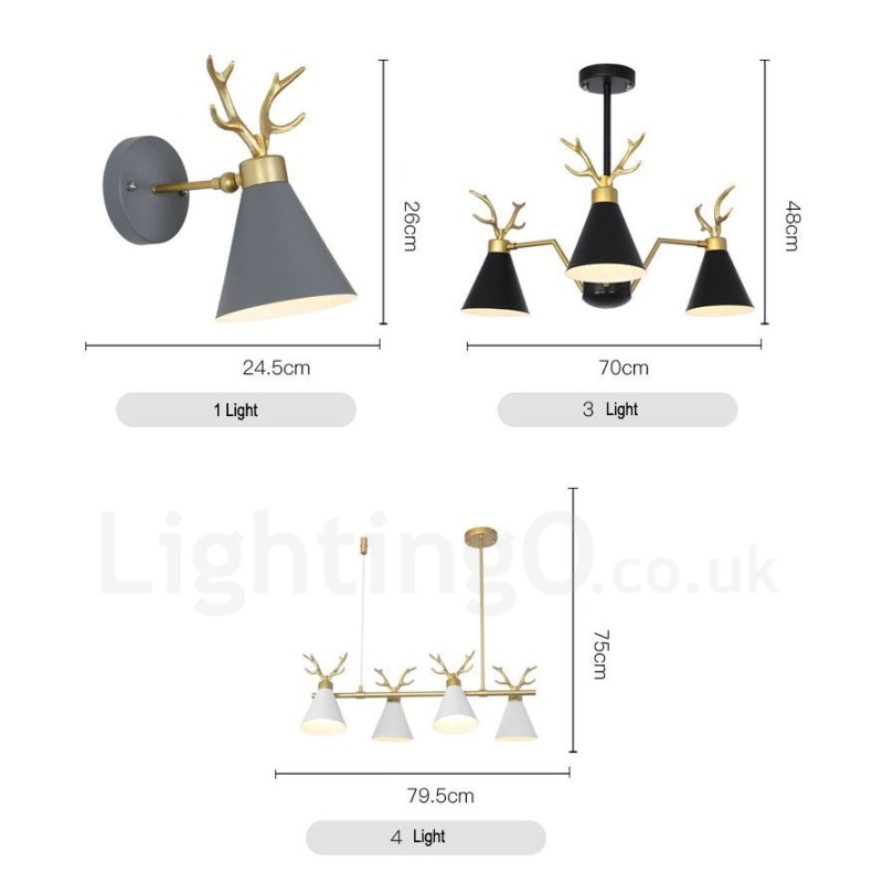 10 Light Nordic Macaron Modern Antlers Chandelier