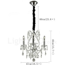 3 Light Gold Silver American Style Crystal Pendant Chandelier Light Store