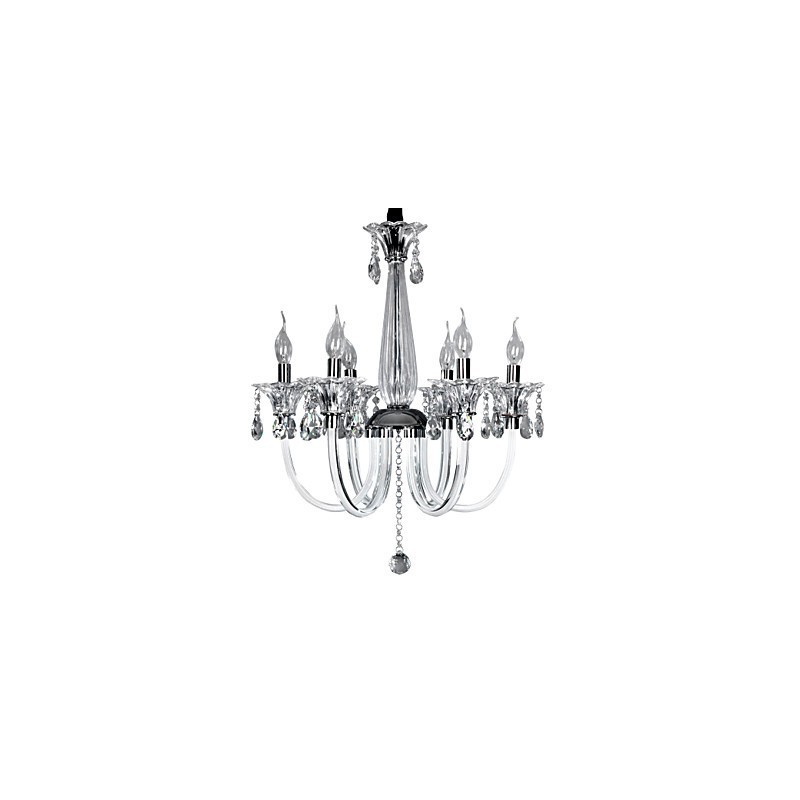 Elegant Crystal Chandelier with 6 Lights in Candle Bulb