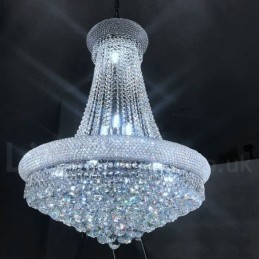 2 Tiers Round Traditional Classic K9 Crystal Metal Chandelier for