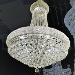 2 Tiers Round Traditional Classic K9 Crystal Metal Chandelier for