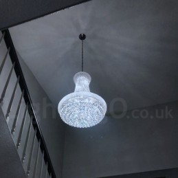2 Tiers Round Traditional Classic K9 Crystal Metal Chandelier for