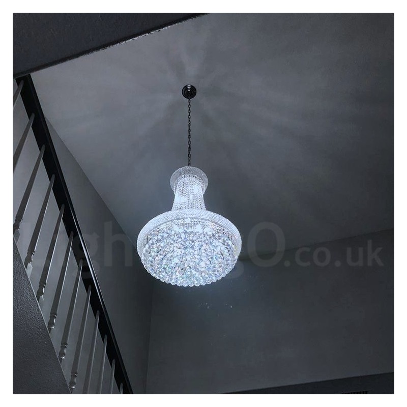 2 Tiers Round Traditional Classic K9 Crystal Metal Chandelier for