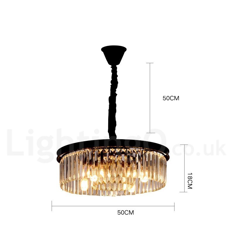 Postmodern Luxury Round K9 Crystal Pendant Chandelier Lights Exhibition Hall
