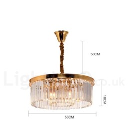 Postmodern Luxury Round K9 Crystal Pendant Chandelier Lights Exhibition Hall