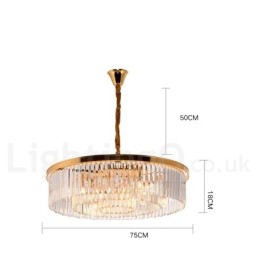 Postmodern Luxury Round K9 Crystal Pendant Chandelier Lights Exhibition Hall