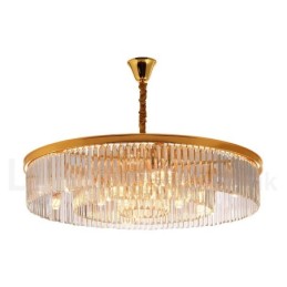 Postmodern Luxury Round K9 Crystal Pendant Chandelier Lights Exhibition Hall