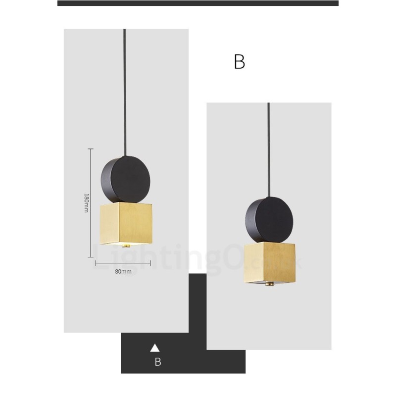 4 Styles Gold Black Postmodern Pendant Light