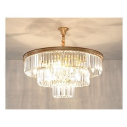 Postmodern Luxury Round K9 Crystal Pendant Chandelier Lights Exhibition Hall
