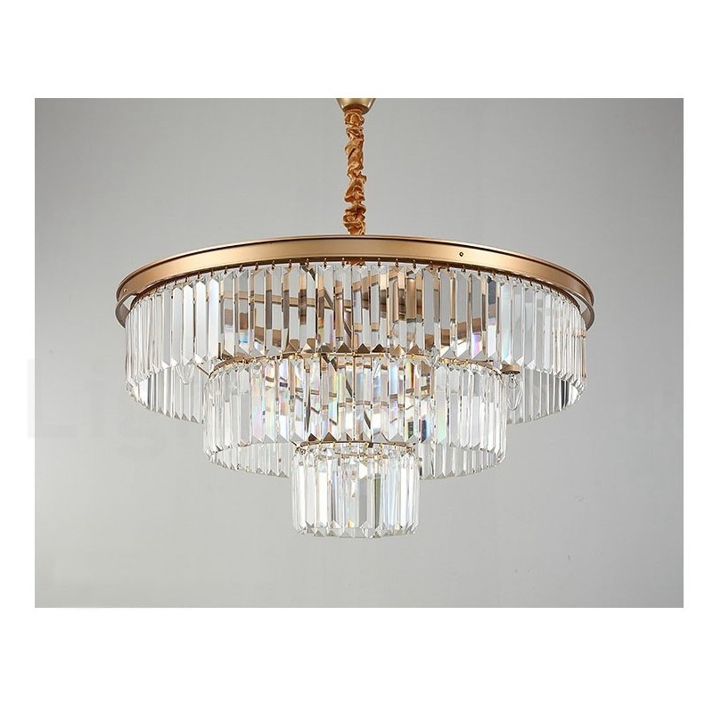 Postmodern Luxury Round K9 Crystal Pendant Chandelier Lights Exhibition Hall